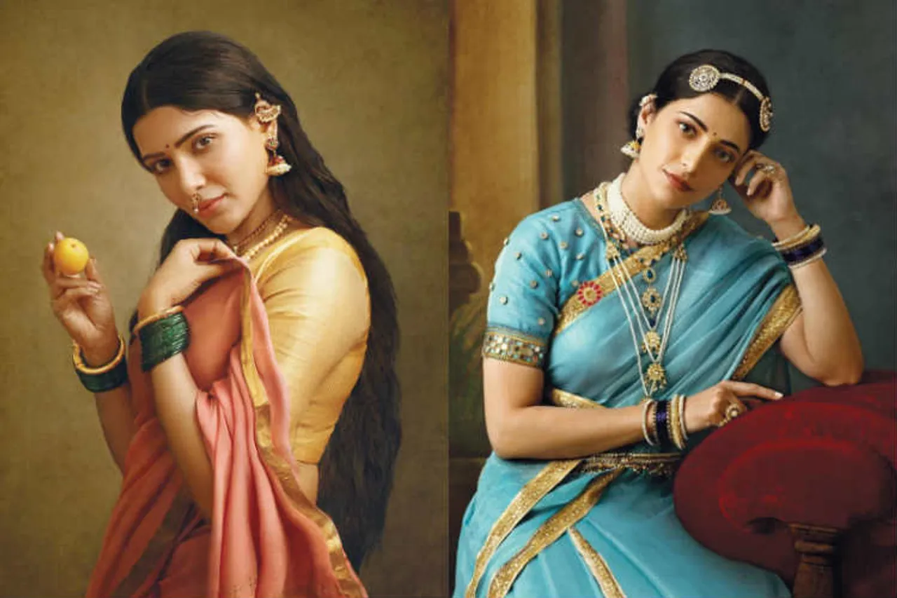 Raja Ravi Varman's Painting Recreation samantha Shruti haasan