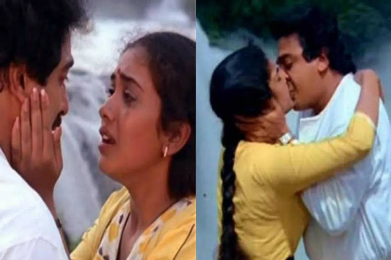 punnagai mannan kiss scene, kamal haasan, rekha