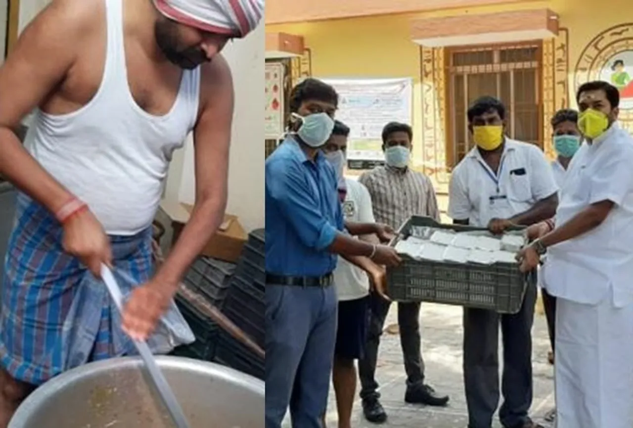 Puducherry MLA Vaiyapuri Manikandan prepares food for PHC staffs