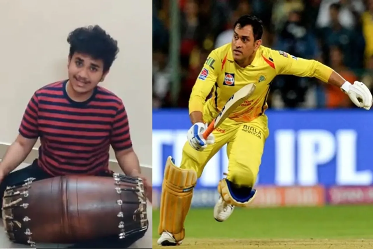 IPL chennai super kings fan recites Dhoni name in his Carnatic music practice