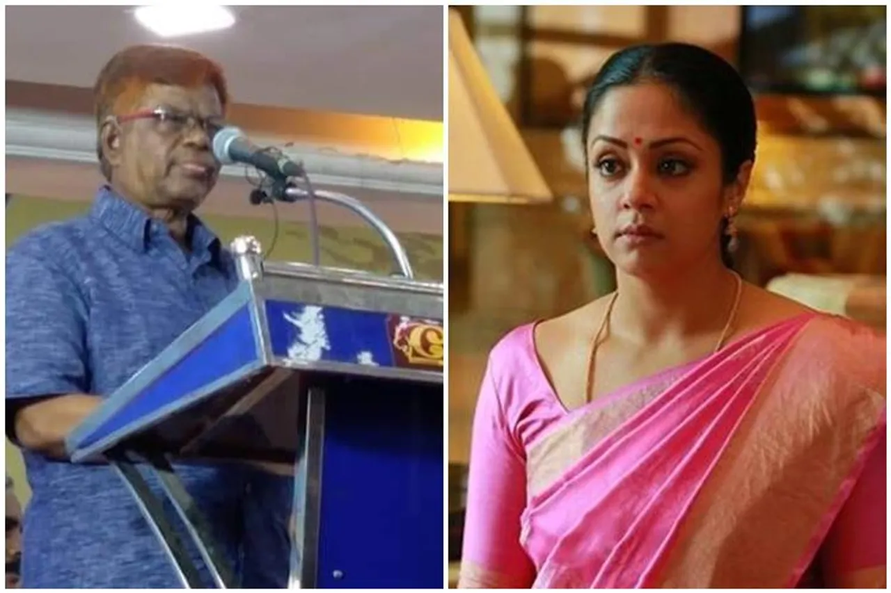 actress jyothika, jyothika controversy speech, jyothika controversy speech on temple, ஜோதிகா சர்ச்சை பேச்சு, ஜோதிகா பேச்சுக்கு நீதிபதி சந்துரு ஆதரவு, சூரியா, ஓய்வுபெற்ற நீதிபதி சந்துரு, justice chandru support to jyothika speech, actor suriya statement to spport jyothika speech, tamil nadu news, latest tamil news, latest tamil cinema news