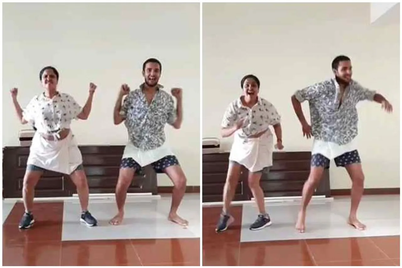 actress Pragathi, pragathi dance with her son viral video, நடிகை பிரகதி டான்ஸ், நடிகை பிரகதி மகனுடன் டான்ஸ் வைரல் வீடியோ, வாத்தி கமிங் பாடலுக்கு பிரகதி டான்ஸ், pragathi dance viral video, pragathi dance with son for master vaathi coming song, pragathi dance for vaathi coming song, viral video Tamil viral video, Tamil trending video,tamil videos, தமிழ் வீடியோ, தமிழ் வைரல் வீடியோ, Tamil news, Tamil TV news, Tamil television news, Tamil video, pragathi instagram, pragstrong