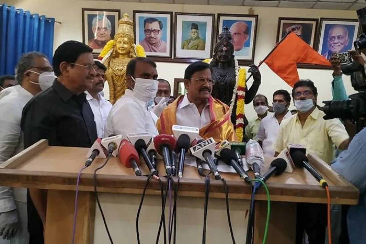 VP Duraisamy joins BJP press meet