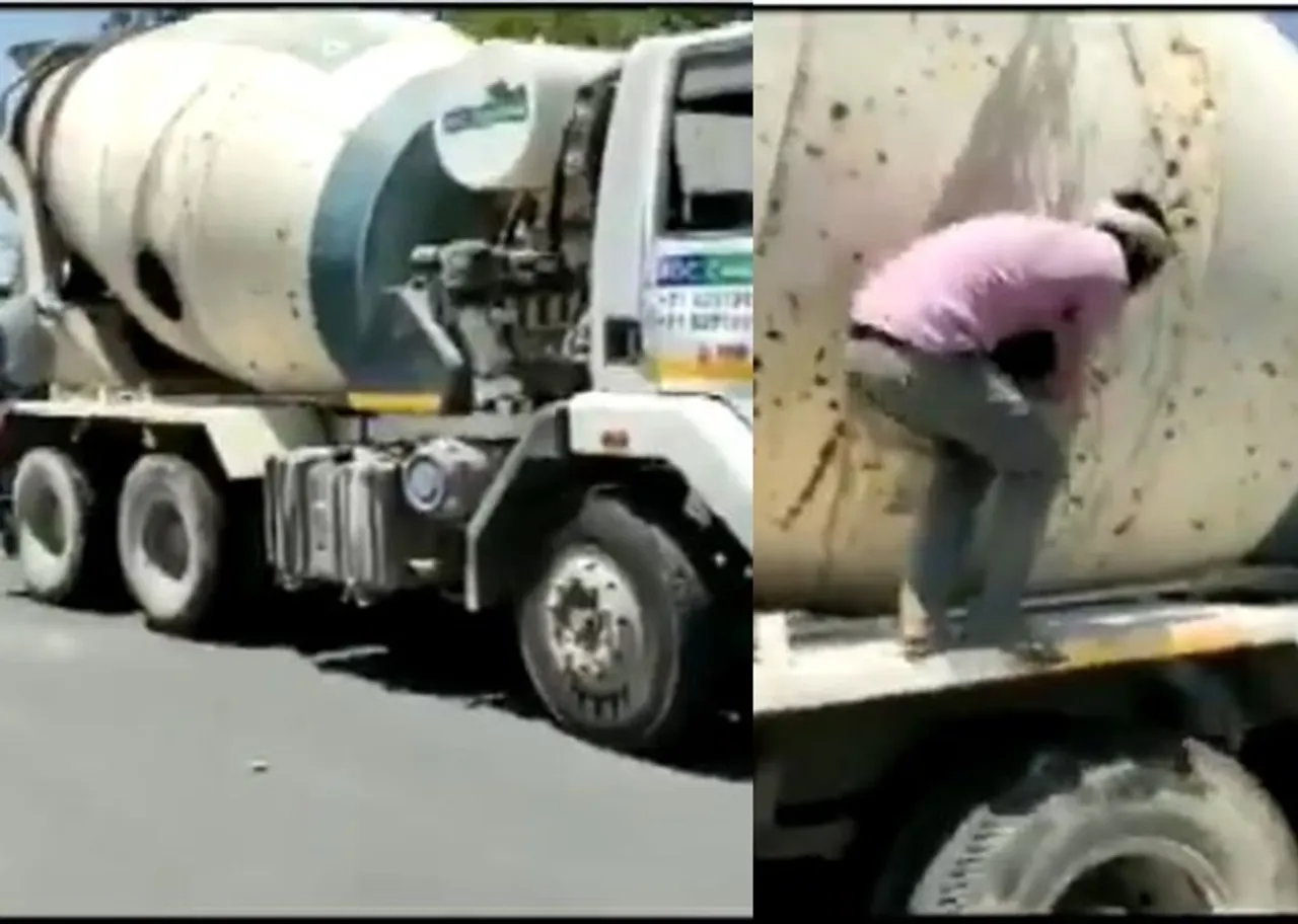 18 people found travelling in concrete mixer truck from Maharashtra to lucknow