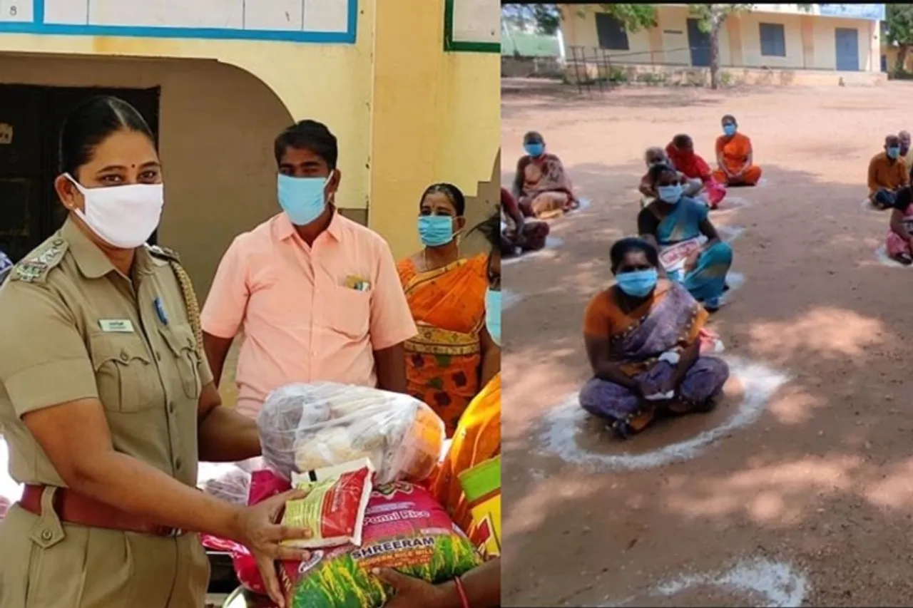 Tuticorin government school teachers provided Rs 1 lakh worth relief goods to 100 families