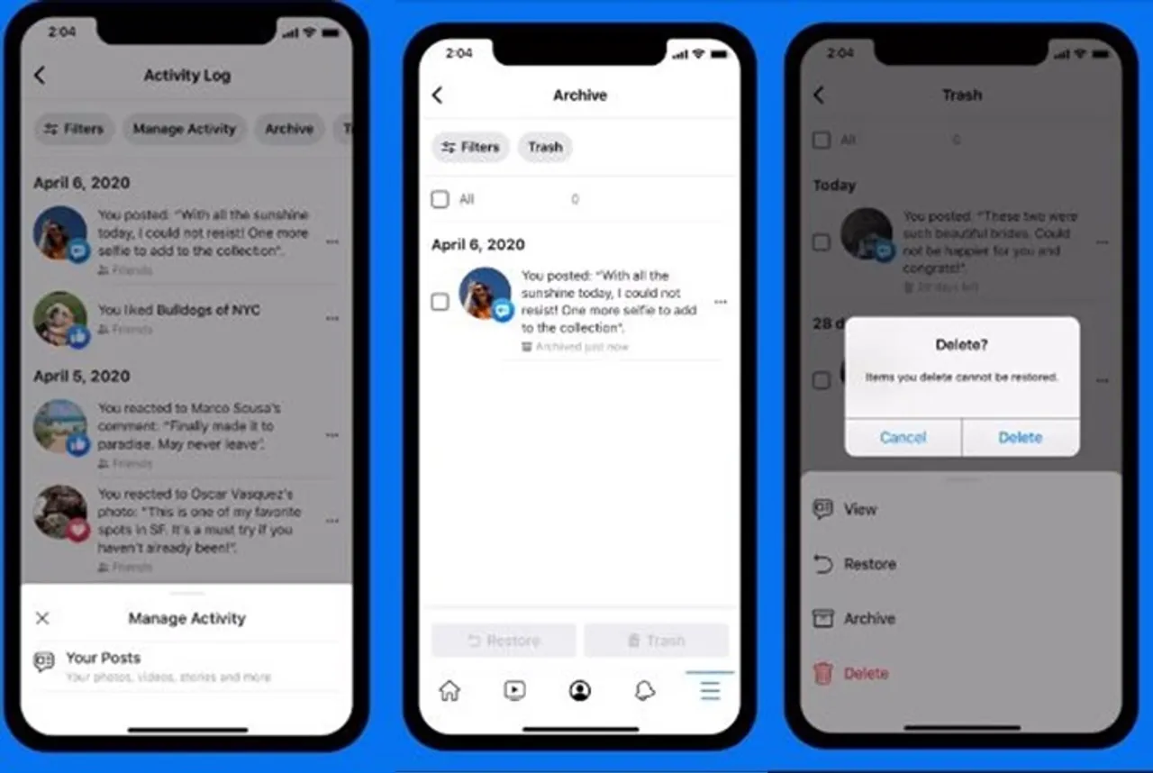 Facebook’s Manage Activity tab helps to delete all your awkward posts and photos