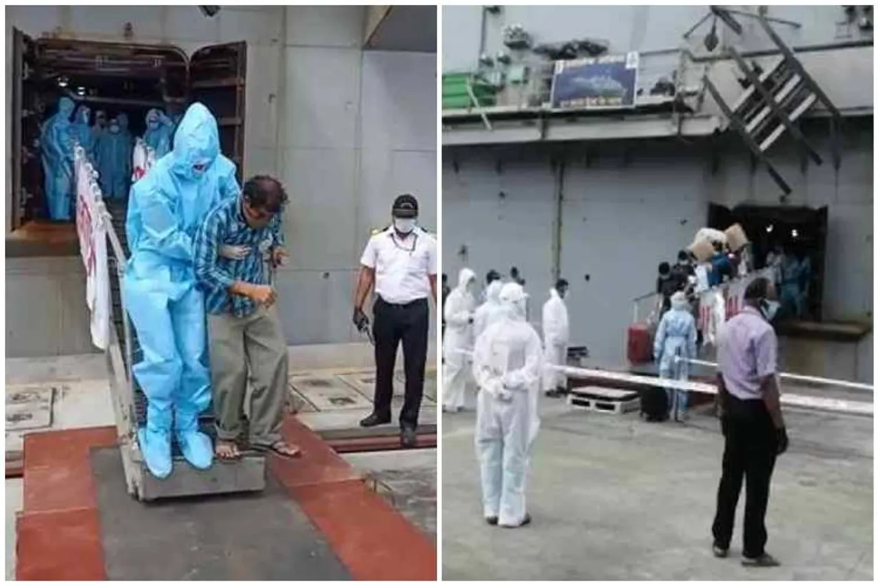 INS Jalashwa ship Brings Back 700 Indians From Maldives, INS Jalashwa Brings 700 Indians From Maldives to tuticorin harbour, ஐஎன்எஸ் ஜலஷ்வா கப்பல், மாலத்திவில் இருந்து 700 இந்தியர்களுடன் வந்தது ஐஎன்எஸ் ஜலஷ்வா கப்பல், தூத்துக்குடி துறைமுகம், இந்தியா, இதிய கடற்படை, tuticorin harbour, samudhra sethu, vande bharath mission, indian navy service, INS Jalashwa ship arrives to tuticorin