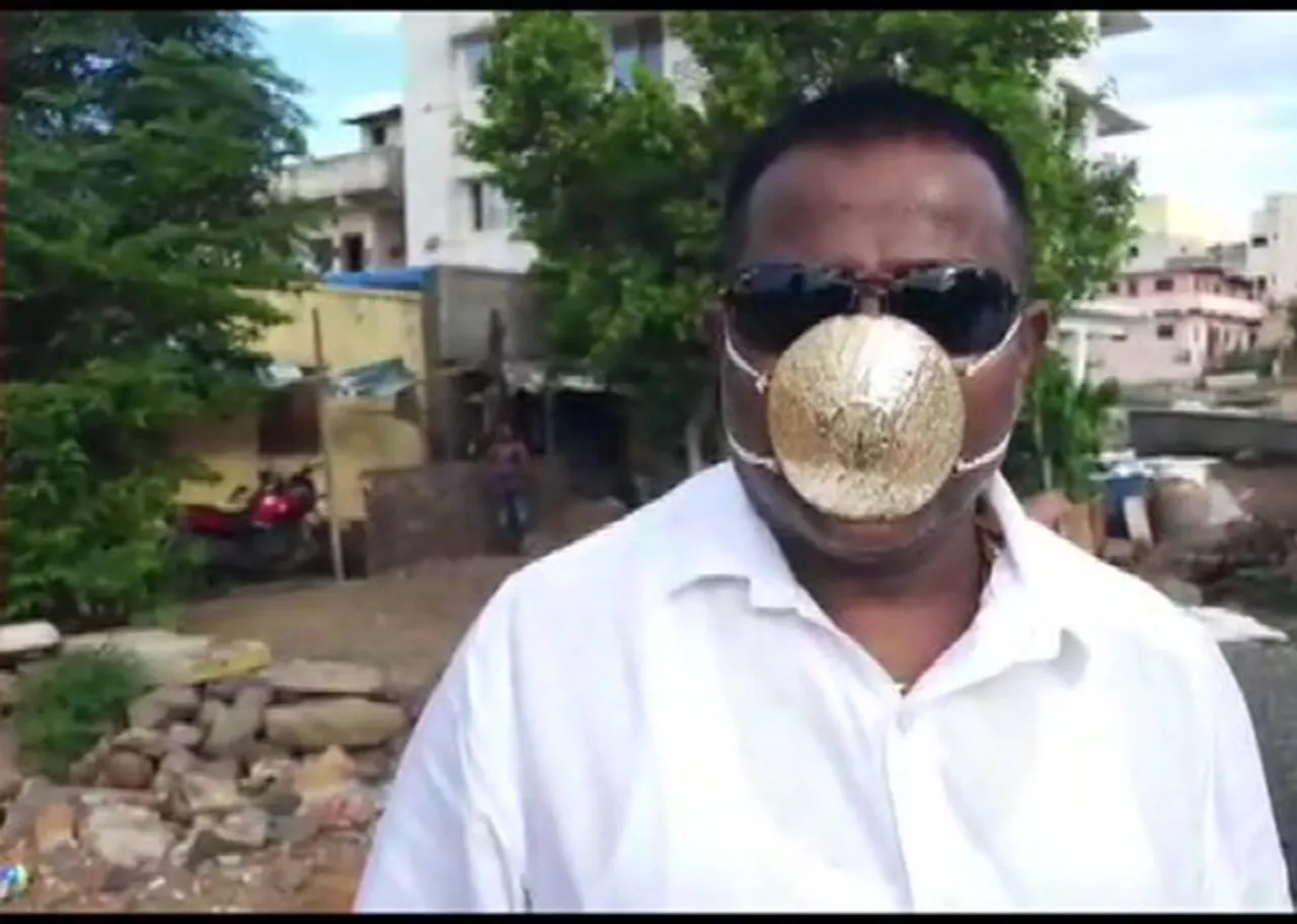 viral pics of man wearing gold mask worth rs 2.89 lakh to protect himself against coronavirus