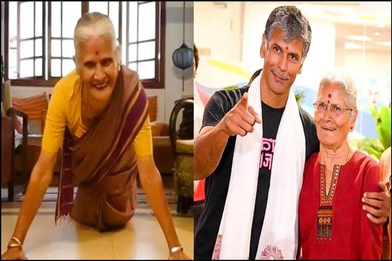 Milind Soman's 81 year Mother's push up goes viral