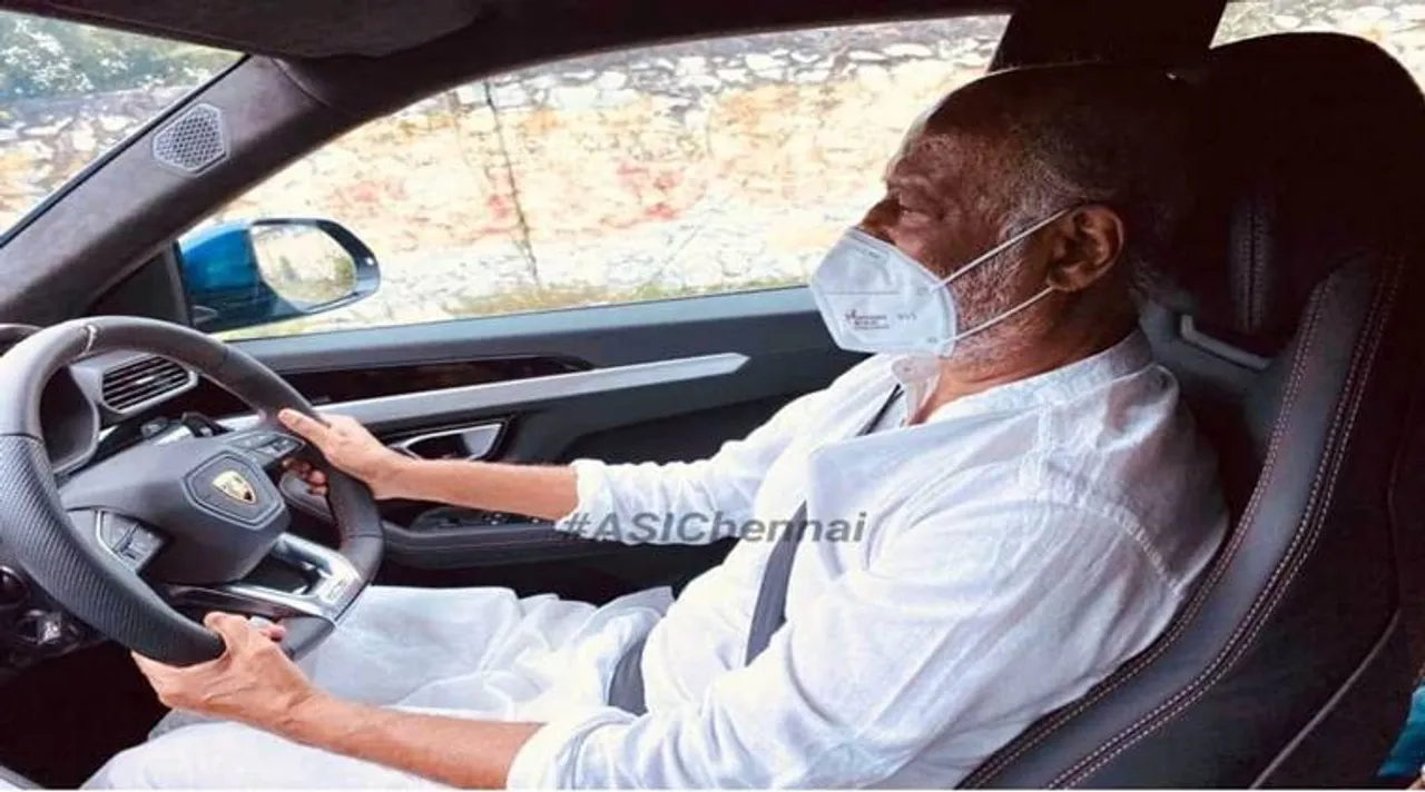 Rajinikanth Lamborgini Drive in Chennai, Rajinikanth not wearing seat belt, traffic police fined rajinikanth
