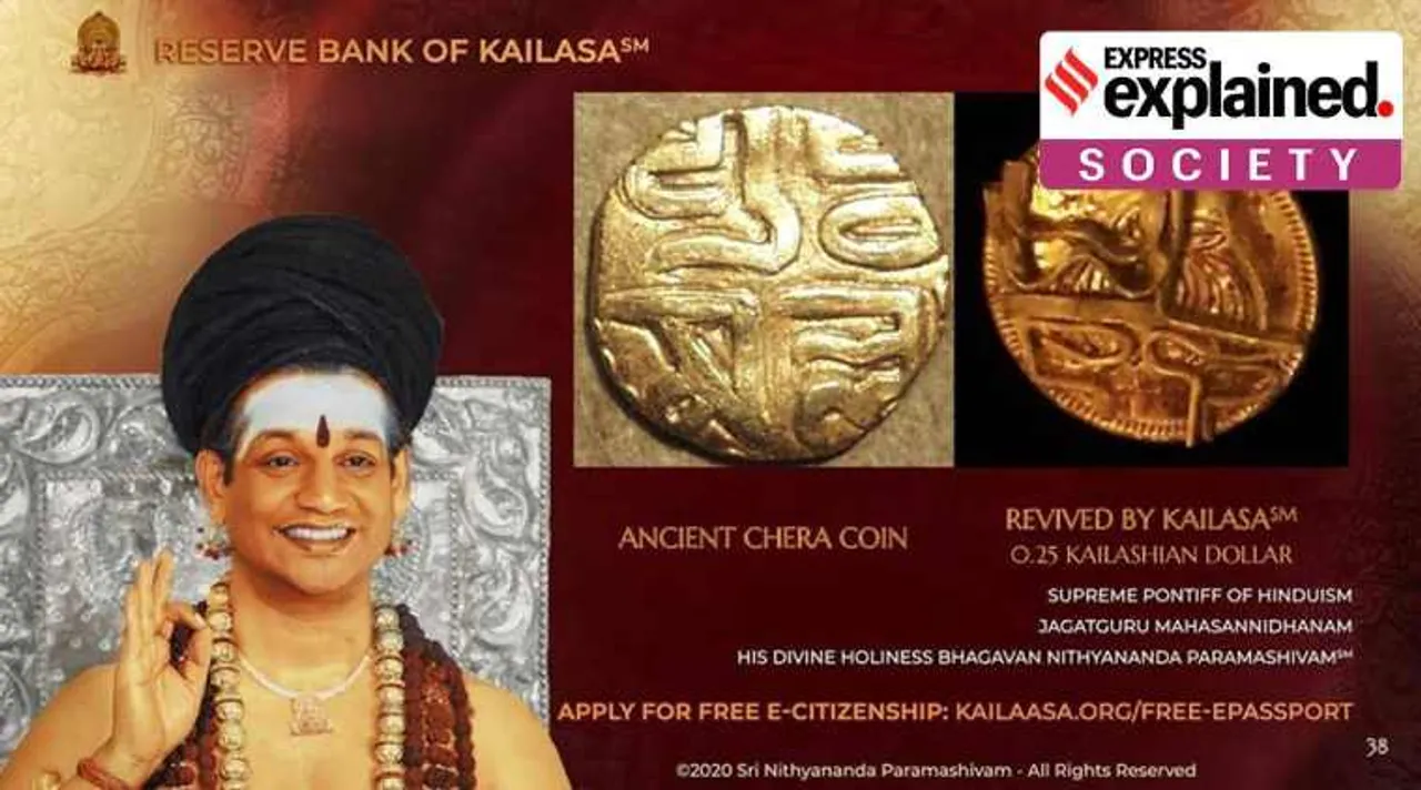Nithyananda, Kailasa, reserve bank, currency, Godman, nithyananda, swami nithyananda, nithyananda country, kailasa, reserve bank of kailasa, indian express