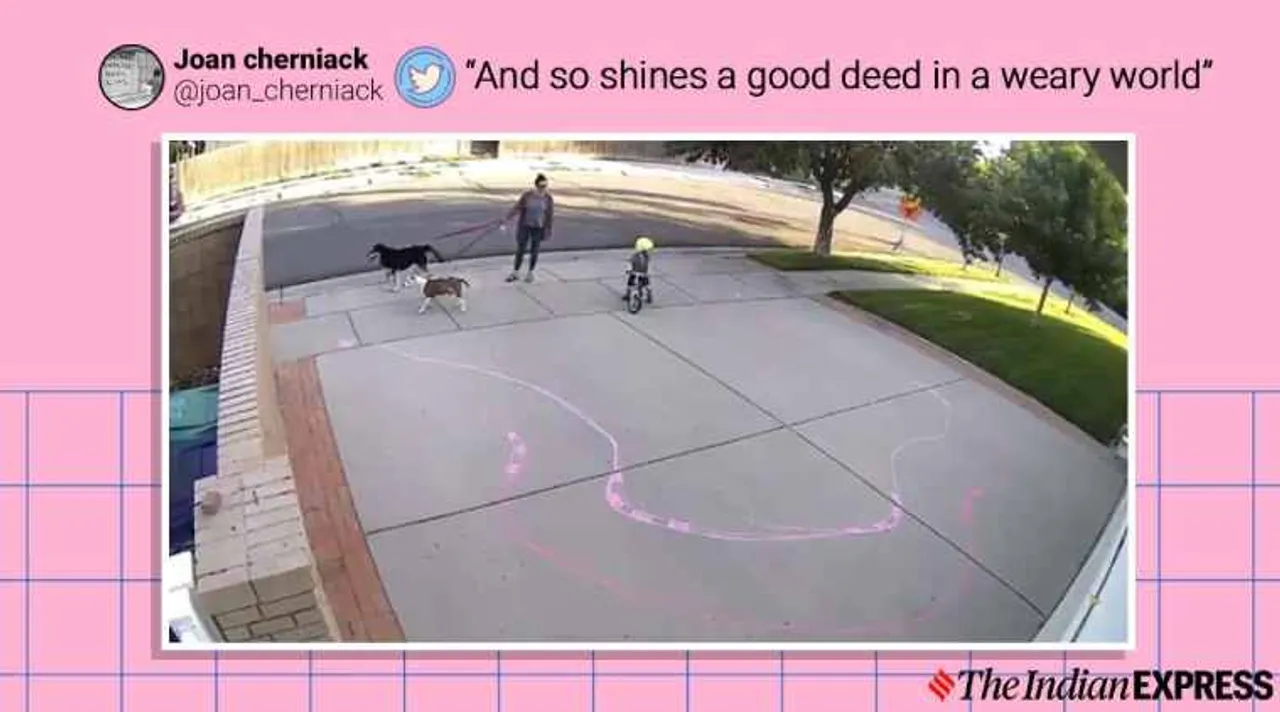 mike sington, man draws racetrack for kid, kid viral video, CanyonChasers, YouTube, Youtube trending, indian express, indian express news