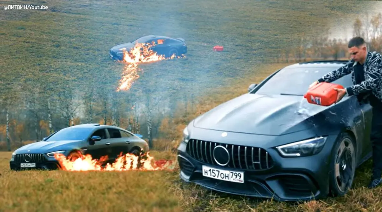 Russian YouTuber sets his $1,60,000 Mercedes on fire