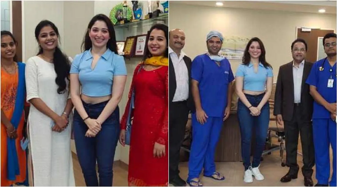 Tamannaah Bhatia thanked to doctors and nurses, கொரோனாவில் இருந்து மீண்ட தமன்னா, மருத்துவர்கள் செவிலியர்களுக்கு நன்றி சொன்ன தமன்னா, தமன்னா மருத்துவர்கள் செவிலியர்கள் புகைப்படம் வைரல், Tamannaah Bhatia meets doctors after covid-19 recovery, tamannaah doctors nurses photos goes viral, tamil cinema news, latest tamil news, coronavirus, covid-19