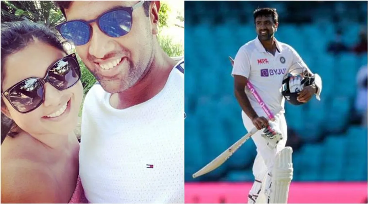 ravichandran ashwin, ravichandran ashwin achived with back pain, prithi ashwin, அஸ்வினுக்கு முதுகுவலி, அஸ்வின், பிரித்தி அஸ்வின், இந்தியா, ஆஸ்திரேலியா, கிரிக்கெட், இந்தியா vs ஆஸ்திரேலியா 3வது டெஸ்ட், சாதித்த அஸ்வின், முதுகு வலியுடன் சாதித்த அஸ்வின், india vs australia, india vs australia 3rd test, ind vs aus 3rd test draw, ashwin wife prithi ashwin, ashwin affected back pain, அஸ்வின் மனைவி பிரித்தி அஸ்வின்