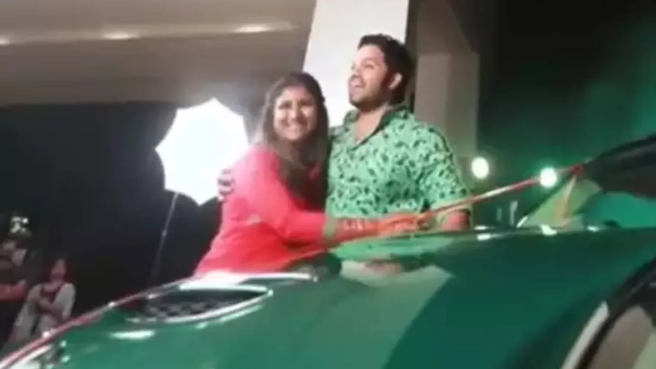 vijay tv raja rani serial actress alya manasa husband sanjeev gives car gift for their daughter birthday