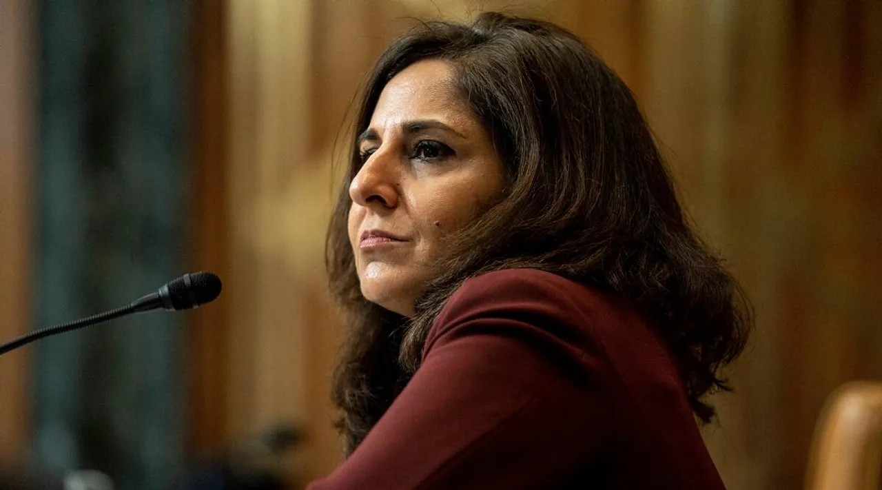 Neera Tanden appears before a Senate Committee on the Budget hearing on Capitol Hill in Washington. (Anna Moneymaker/The New York Times via AP, Pool, File)