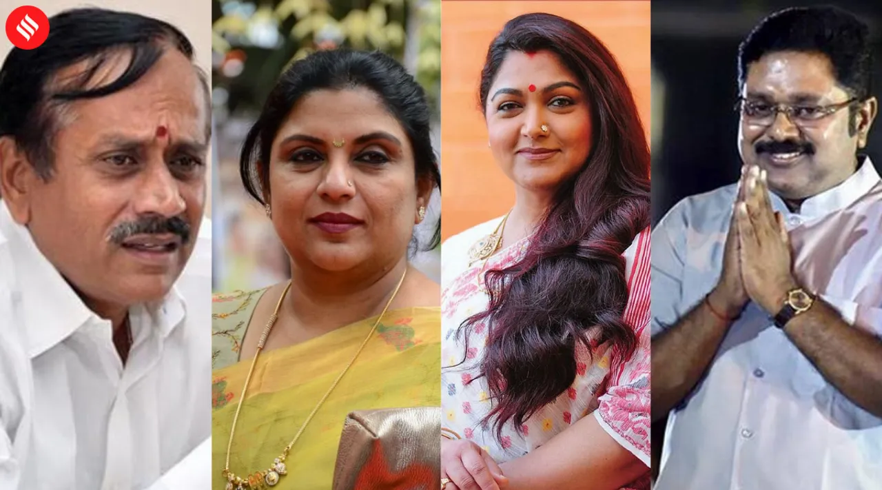 Star Candidates H Raja TTV Dhinakaran Kushboo Sripriya