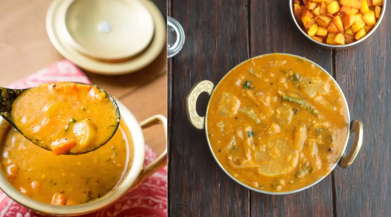 sambar recipe in tamil: arachuvitta sambar making in tamil