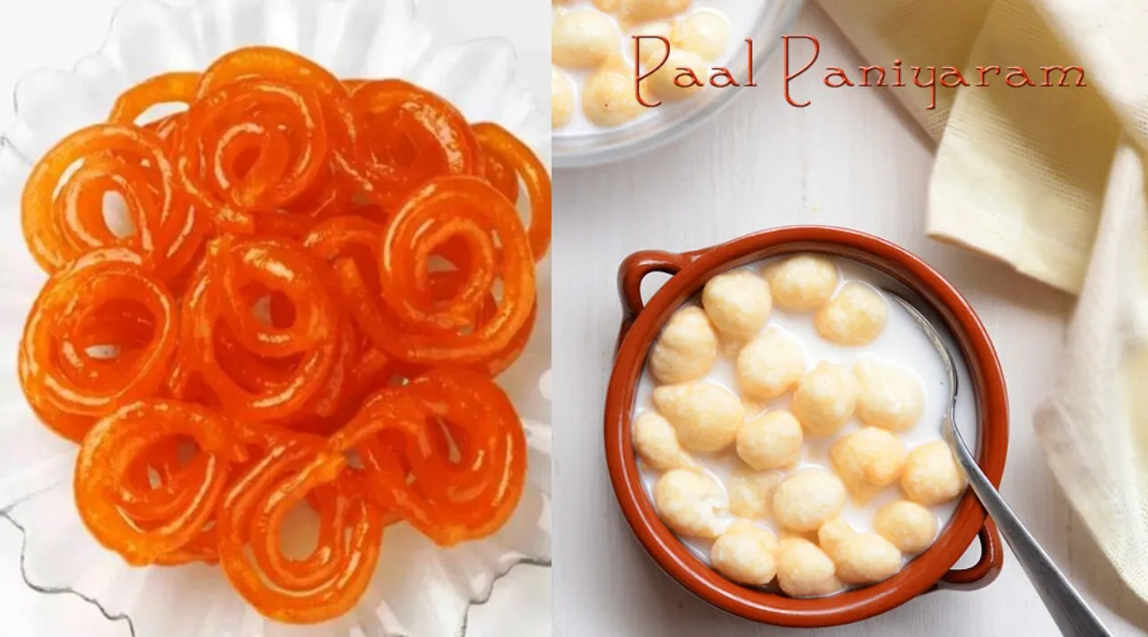 south indian recipes in tamil: how to make jalebi and Paal paniyaram with idli batter in tamil