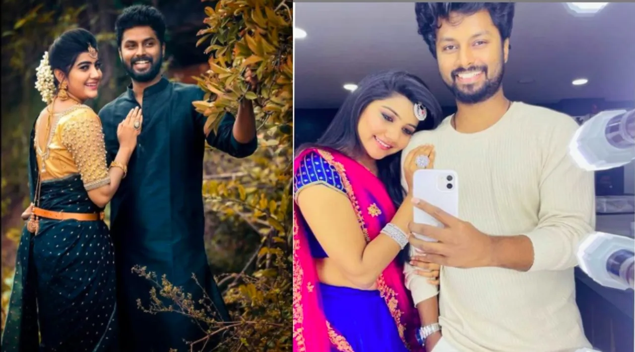 actress abinavya Tamil News: Serial Actor Deepak and Abinavya Engagement viral video