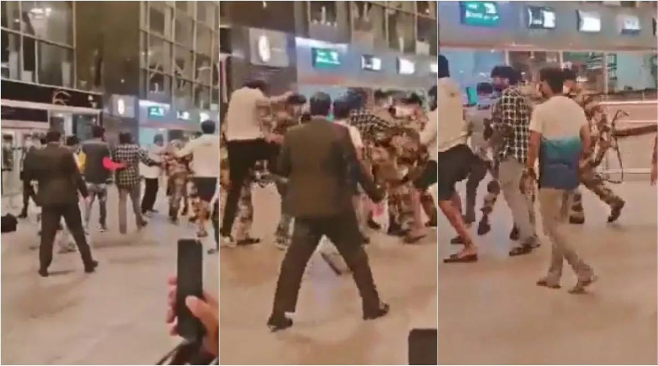Vijay Sethupathi attacked at Bengaluru airport viral video, விஜய் சேதுபதி மீது தாக்குதல், பெங்களூரு விமான நிலையத்தில் நடிகர் விஜய் சேதுபதி மீது தாக்குதல், வைரல் வீடியோ, Vijay Sethupathi attacked, Vijay Sethupathi attacked video, Vijay Sethupathi attacked viral video, actor vijay sethupathi, Vijay Sethupathi video