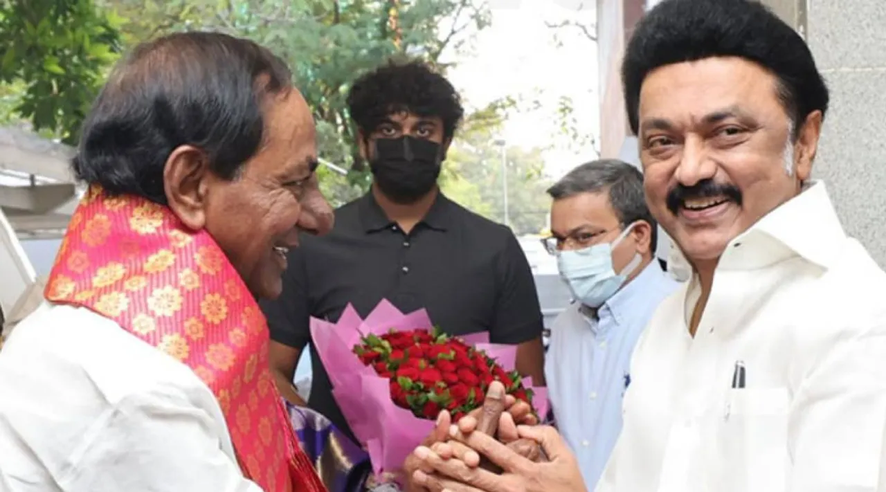 Telangana CM Chandrasekara Rao, Telangana CM Chandrasekara Rao meets CM MK Stalin, தெலுங்கானா முதல்வர் சந்திரசேகர ராவ், முக ஸ்டாலின், முக ஸ்டாலினுடன் சந்திரசேகர ராவ் சந்திப்பு, சென்னை, Chandrasekara Rao meets MK Stalin at Chennai, Tamilnadu, Chennai