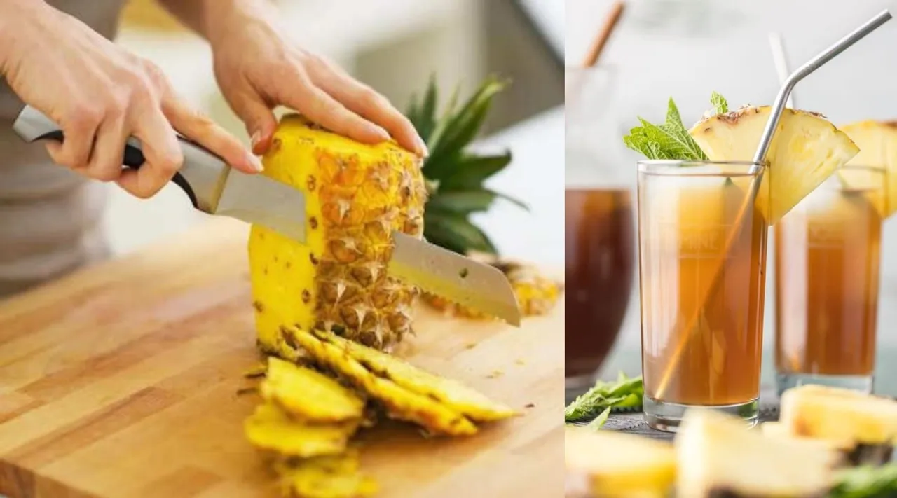 pineapple skin benefits in tamil: how to make Pineapple Peel Tea making tamil