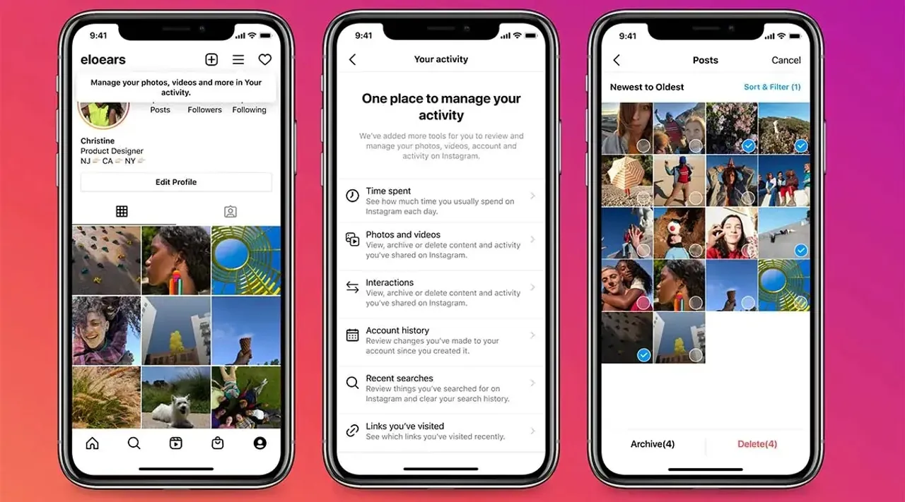 Instagram: இனி போஸ்ட், ரீல்ஸ், கமெண்ட்ஸ் மொத்தமாக டெலிட் - Your Activity-இல் புதிய வசதி