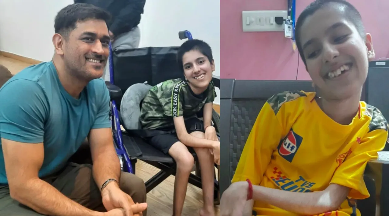 Dhoni gives surprise visit to specially abled fan in Chennai