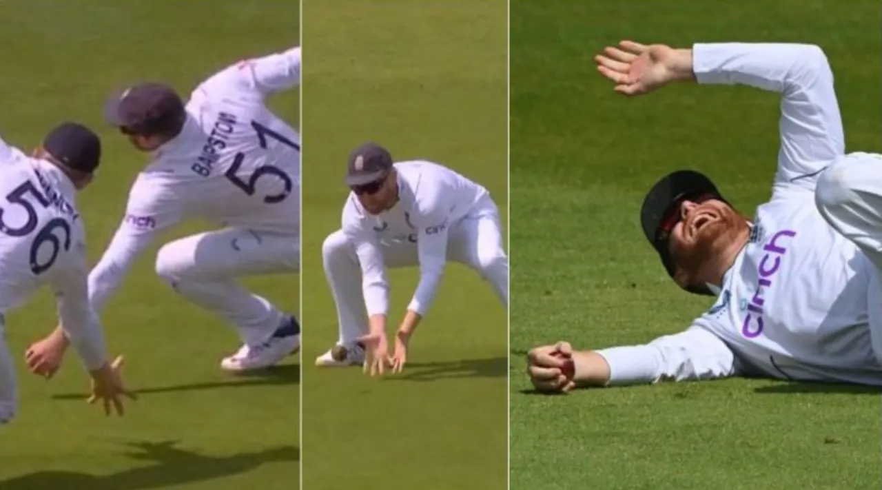 Watch viral video: Bairstow catches 3 slip in ongoing eng vs nz test