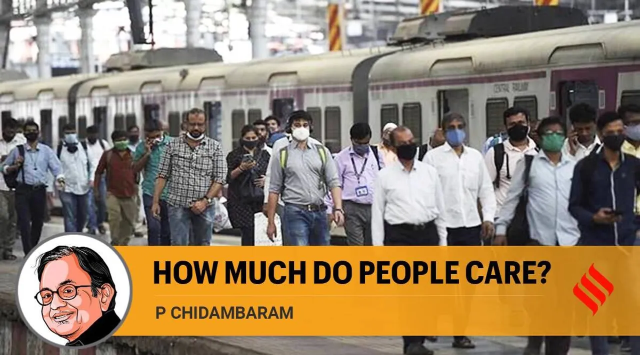 P Chidambaram writes on How much do people care? In tamil