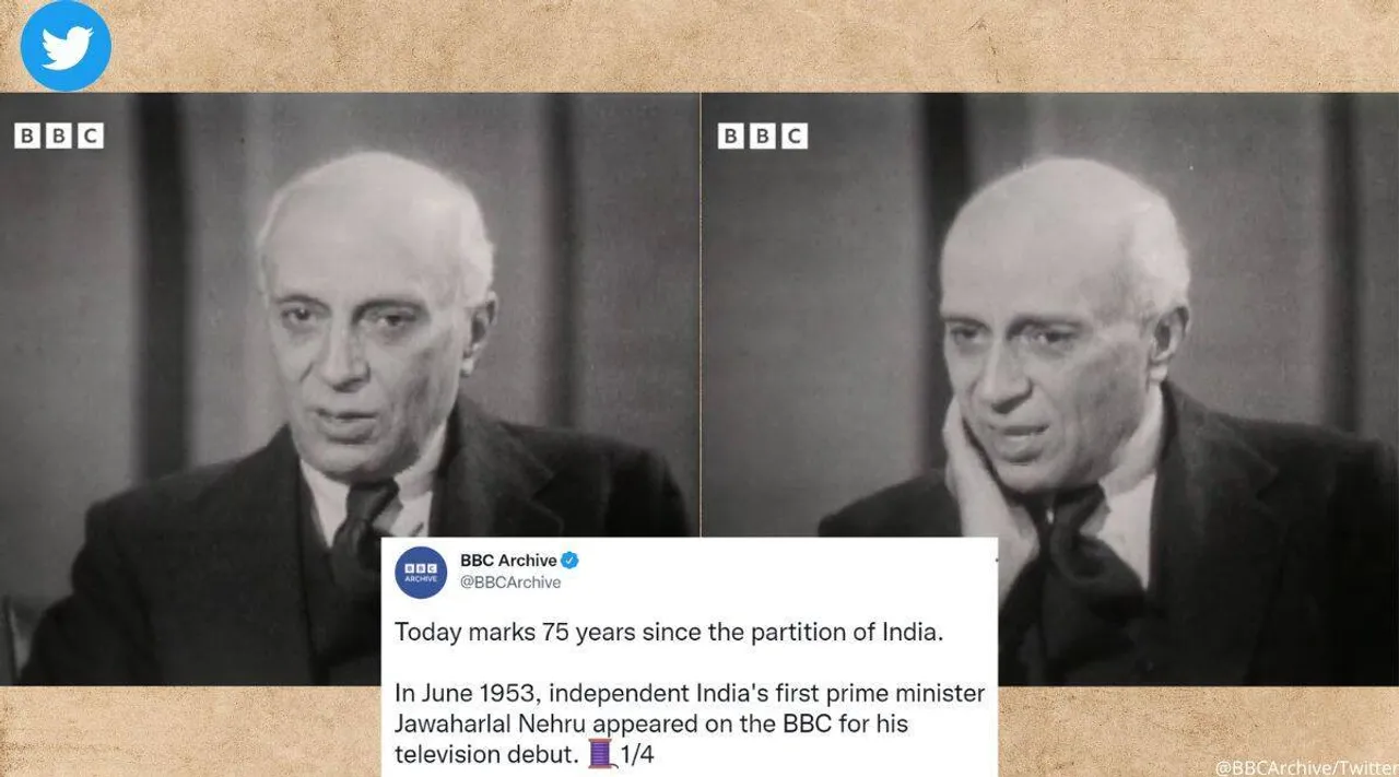 Independence Day, Jawaharlal Nehru, first PM, first television interview, ஜவஹர்லால் நேருவின் முதல் டிவி நேர்காணல், சுதந்திர தினத்தில் பிபிசி ஆர்கைவ் வெளியிட்ட அரிய வீடியோ, நேரு, பிபிசி, BBC, India, viral, Tamil Indian Express