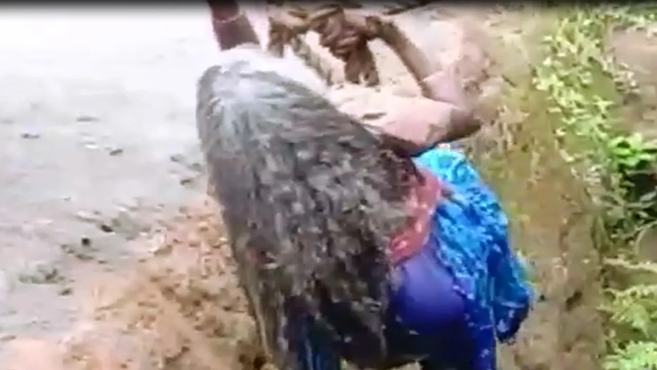 60-year-old woman who fell into a well