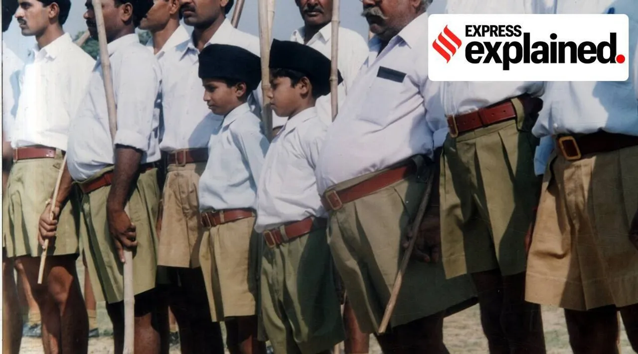 rss khaki shorts, rss uniform history, Congress, BJP, Bharat jodo yatra, RSS shorts, khakhi, half pants, rss uniform, indian express