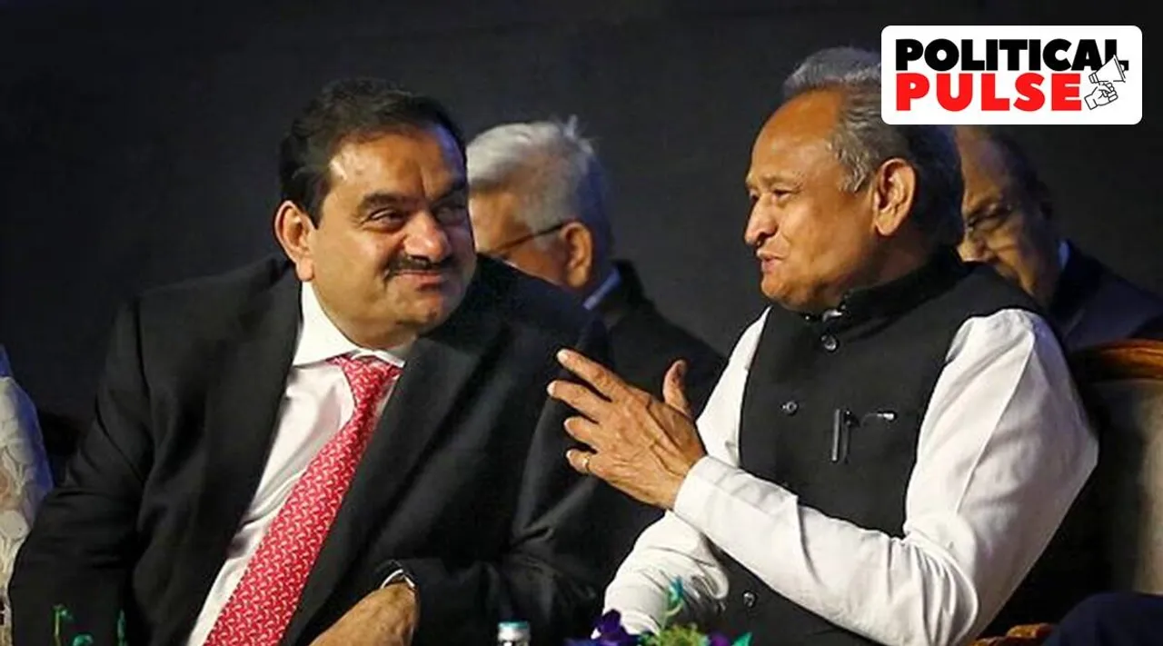 Sharing stage at Rajasthan summit Adani praises Gehlot vision calls him trendsetter