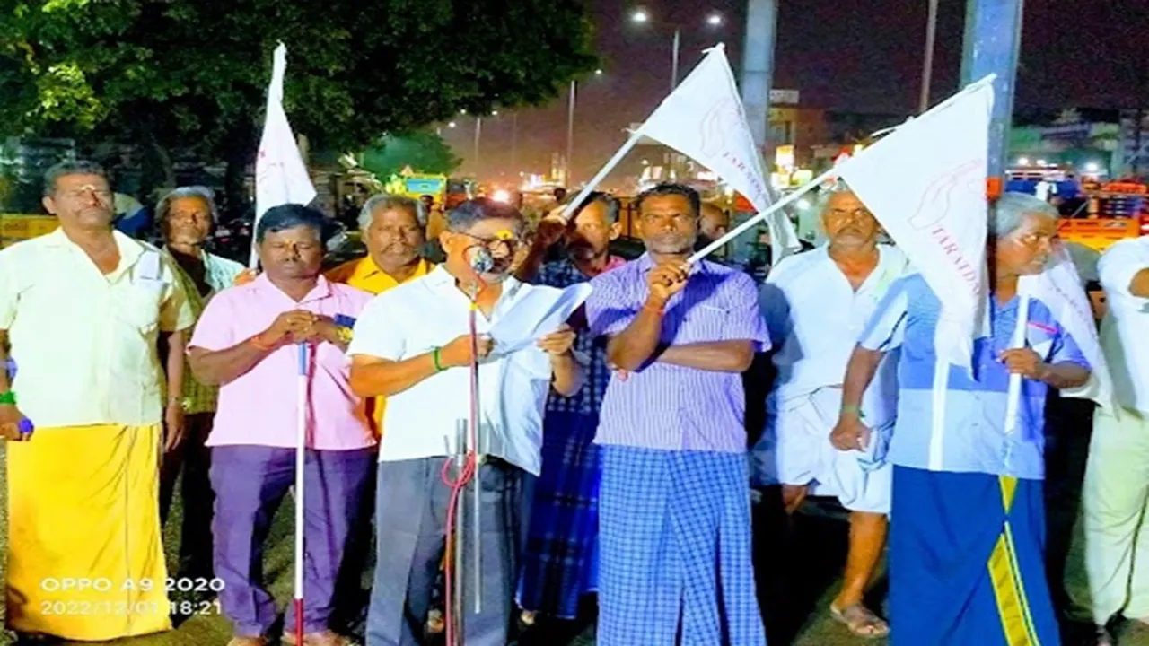 Physically Challenged peoples protest in Trichy