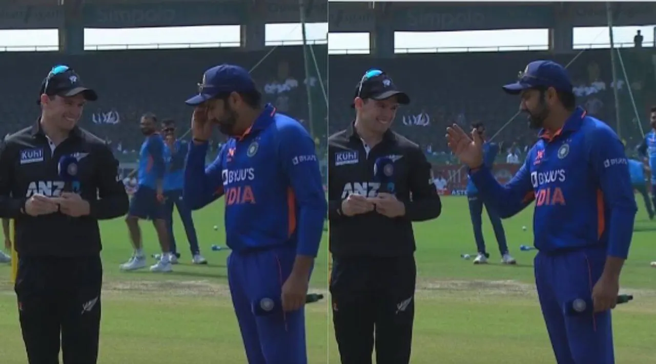 IND vs NZ 2nd ODI: Rohit cute moments during toss Tamil News