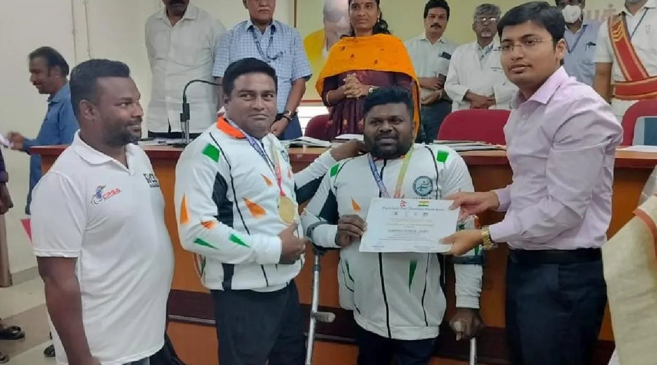 Coimbatore Paralympic Athletes Win Gold at Indo-Nepal throwball championship Tamil News