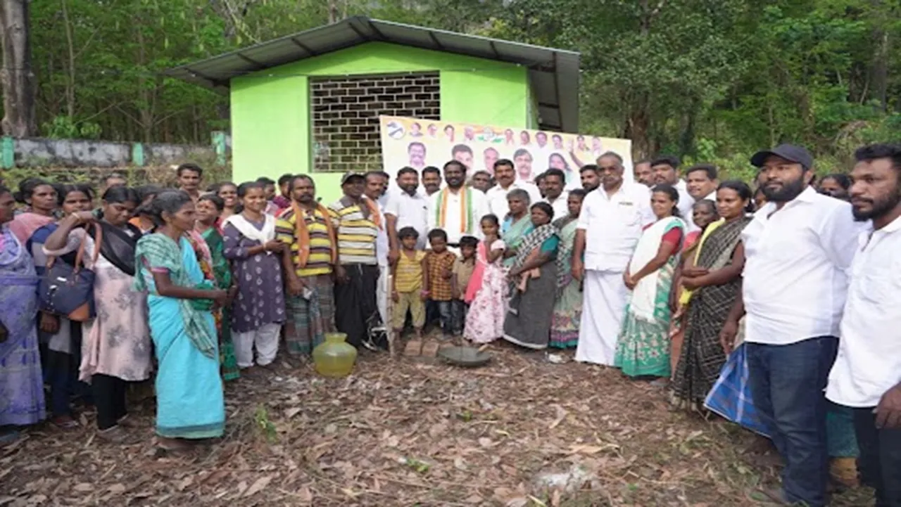 Vijay Vasanth laid foundation stone for ration shop building in Thachamalai