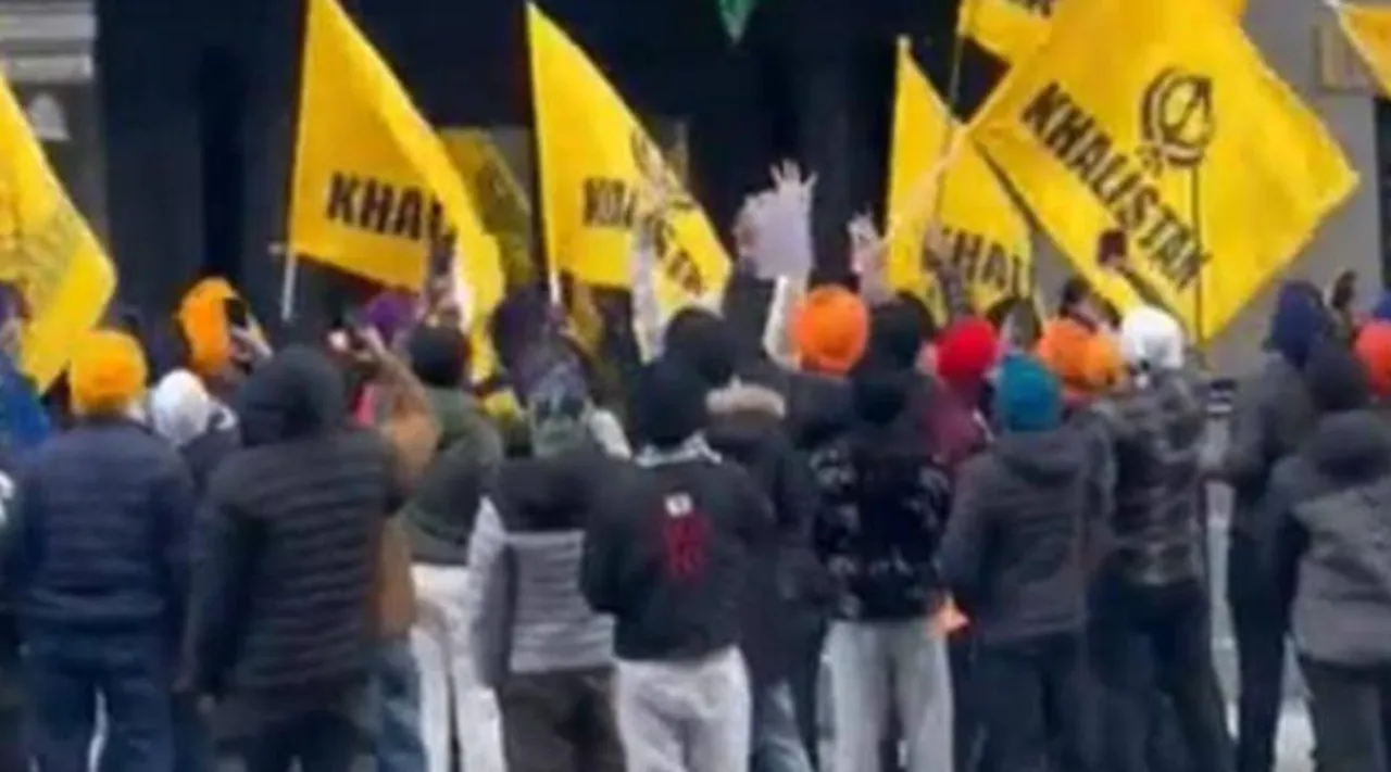 Khalistan, UK high commission, tricolour pulled own, uk indian high commission security, london indian high commission security, uk tricolour pulled down, uk pro-khalistan protests, uk pro-khalistan slogans, uk india relations