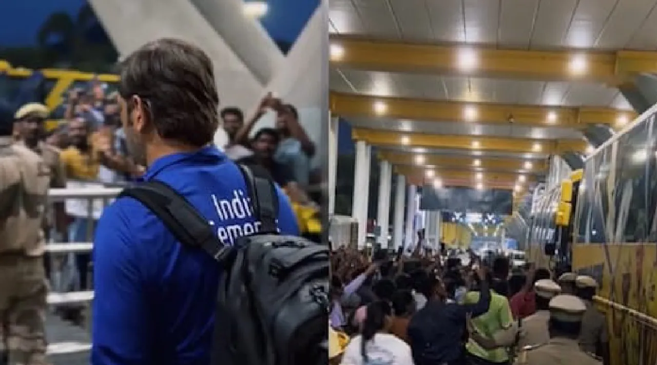 Cricket video Tamil News, MS Dhoni and co Receives Rousing Welcome at the airport for IPL 2023 Playoffs