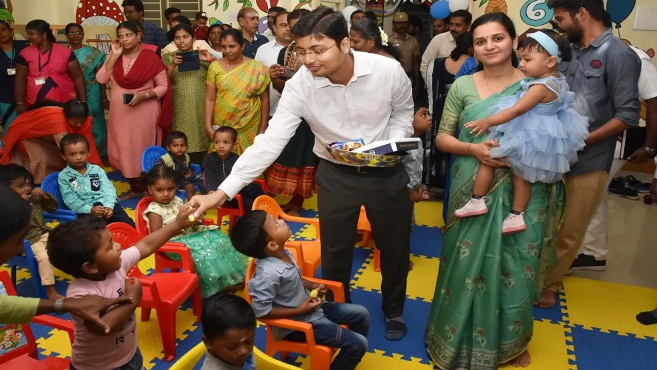 A day care center has been opened in Coimbatore to look after the children of government employees