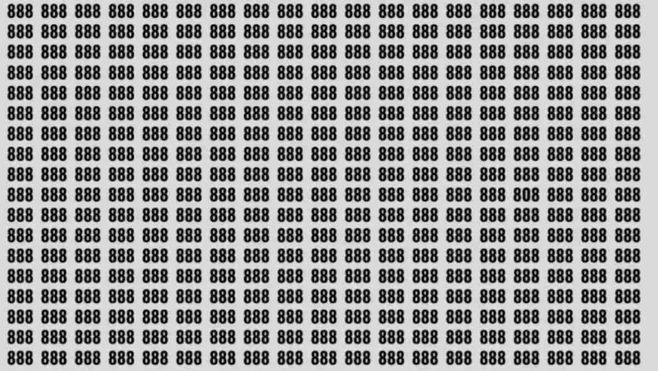 You have eagle eyes if you can spot the number 808 among 888s in 3 seconds