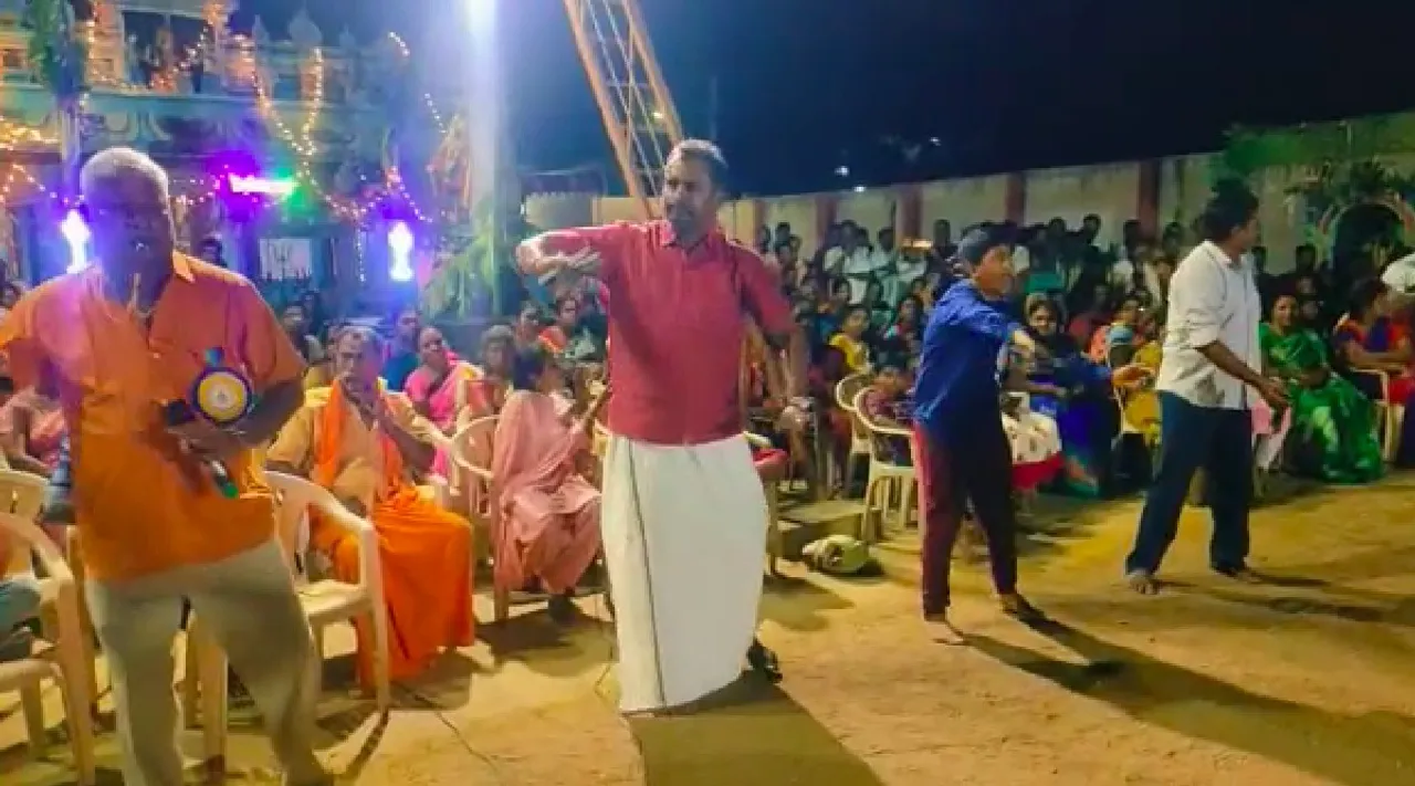 coimbatore: AIADMK S.P. Velumani Oyilattam Folk Dance village festival video Tamil News