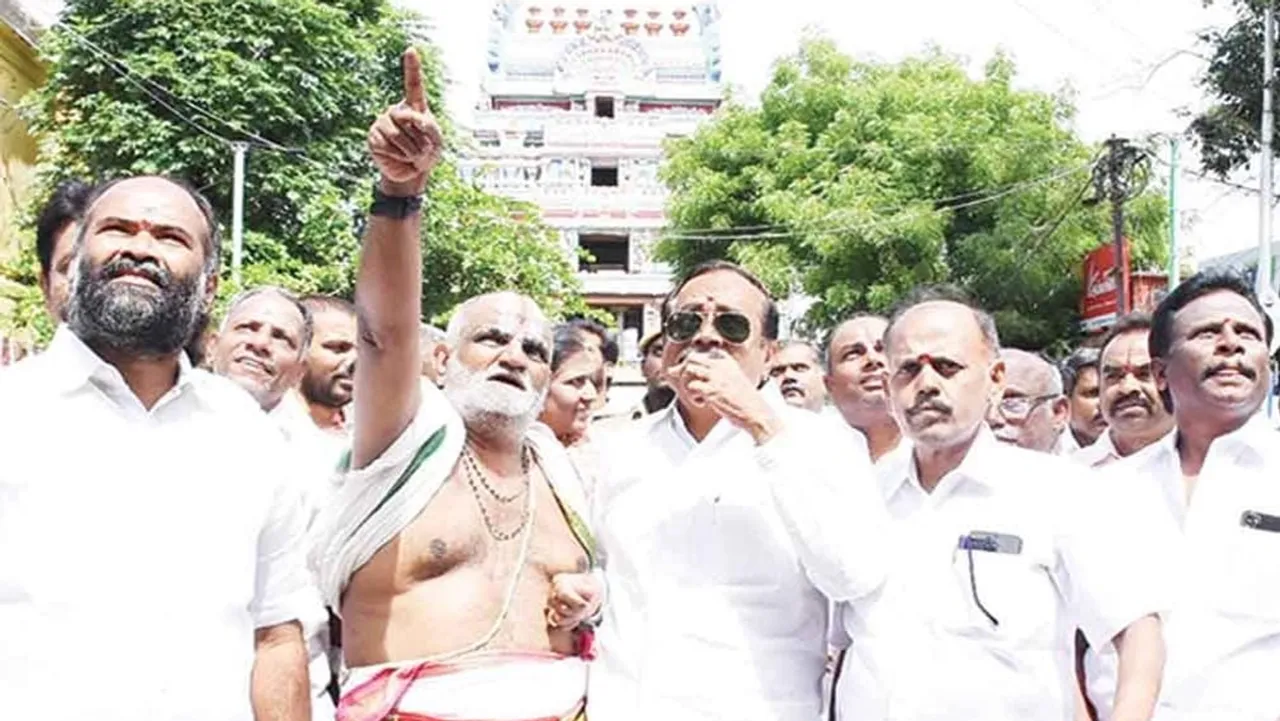 H Raja accuses DMK of collapsing wall of Srirangam temple