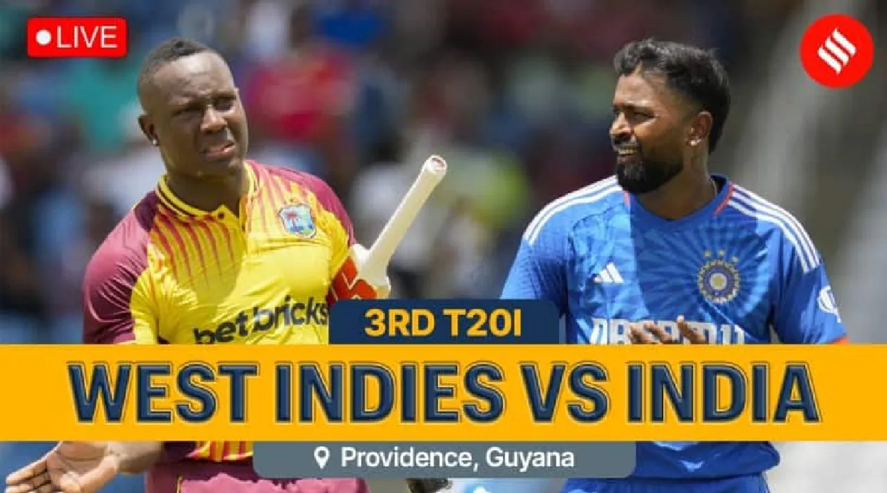 India vs West Indies 3rd T20 Live Score in tamil