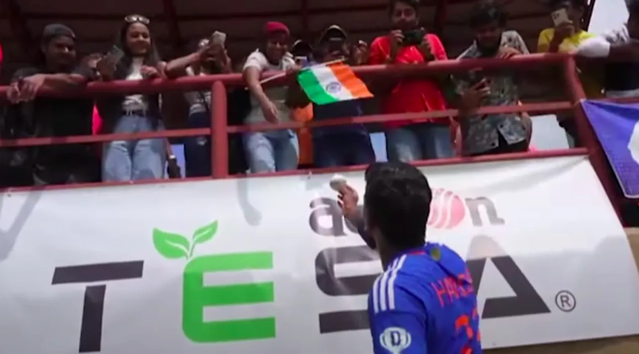 Hardik Pandya gifts match ball to fan after accidentally hitting her during training WI v IND