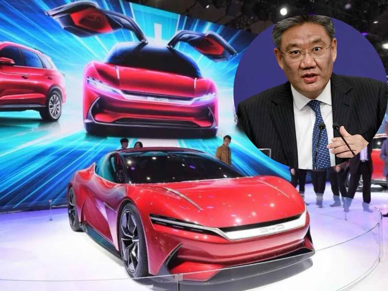 BYD, Chinese EV Car with the image of Wang Wentao, Ministry of Trade China