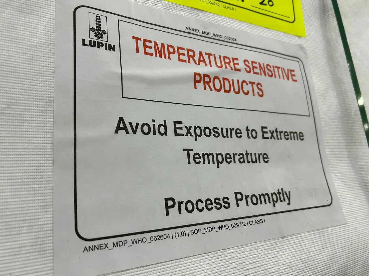 Temperature Sensitive labels